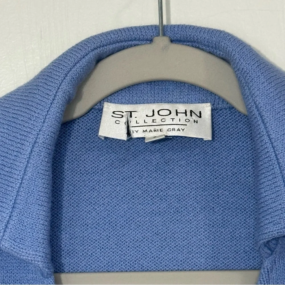 St. John Collection by Marie Gray Size 6 Blue Structured Button-Front Blazer - Picture 5 of 6